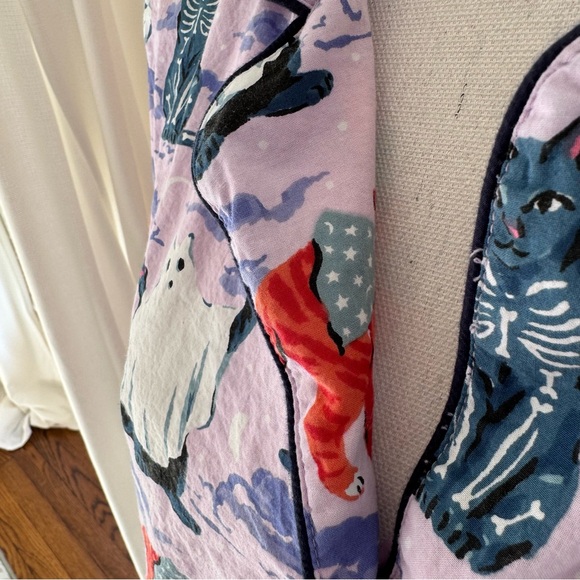 Printfresh Halloween House Cats Purple Pajama Top Size 1X - Picture 3 of 6